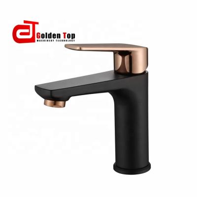 China Modern Design Brass Basin Faucets 2022 Black Color Metered Basin Faucet for sale