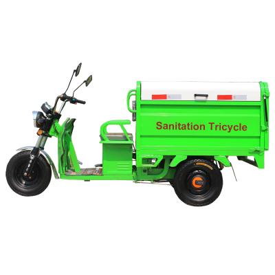 China Small Off Road Hygiene Vehicle Cargo Box Residential Property Garbage Collector Electric Tricycle Cleaning Garbage Truck for sale