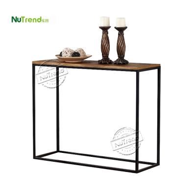 China Wood With Black Wood Accent Hallway Furniture Classic Cheap Metal Hallway Console Table for sale