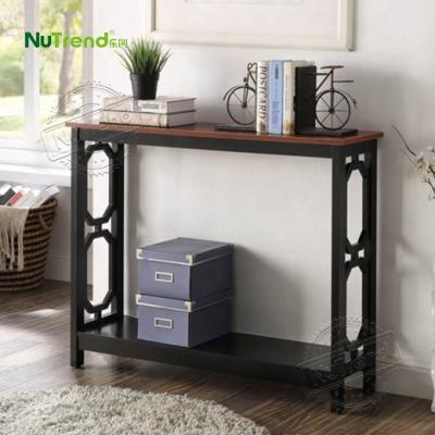 China Wholesale Decorative Black Gray Wood Console Single Frame Entryway Hallway Corner Table for sale