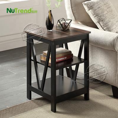 China Two Tone V-End Table With Storage Office Desk Executive Table With Side Table for sale