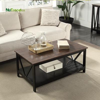 China Two tone black sofa tea table central modern wooden coffee table for living room furniture for sale