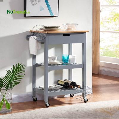 China Modern PANEL Tableware Kitchen Cart Wine Display Cart With Wheels for sale