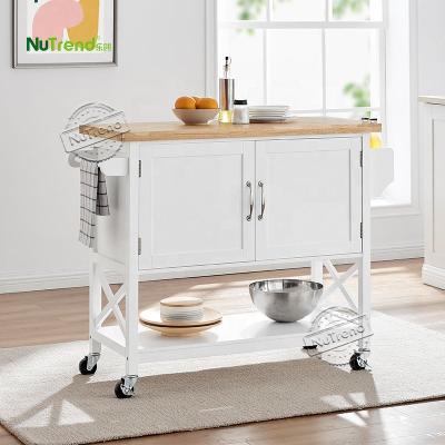 China PANEL High Quality Mobile Kitchen Islands And Cart Fruit Display Carts With Open Drawer for sale