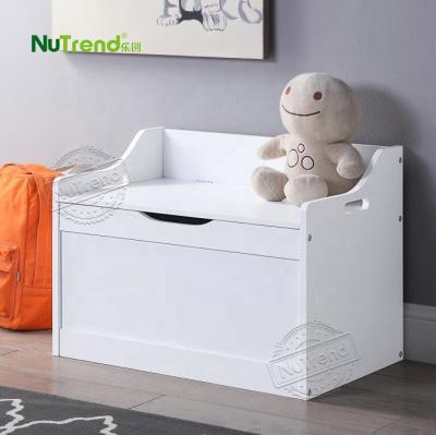 China Contemporary high quality white wooden kids drawer storage box with top for kids toys box for sale