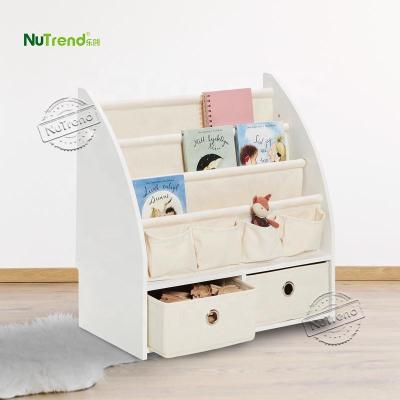 China Modern PANEL Kids Wooden Shelf MDF Kids Storage Organizer With Bins for sale