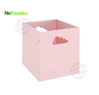 China Wholesale Eco-Friendly Pink Printed Home Outdoor Storage Toy Box Basket MDF Baby Kids Toy Box Chest for sale