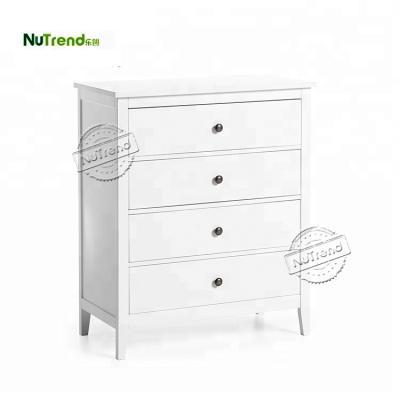 China MDF Chest of Drawers Wood MDF White 4 Drawer Simple Chest for Bedroom Storage Use for sale