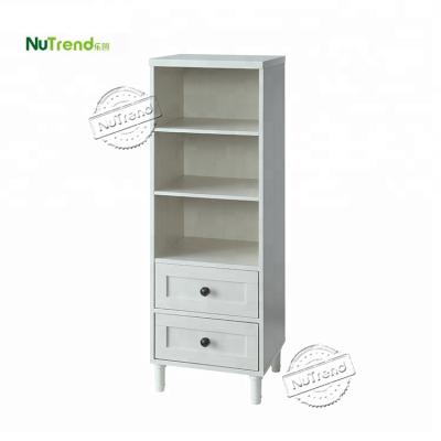 China Modern White Large Modern Bookcase Wood With Storage Drawer for sale