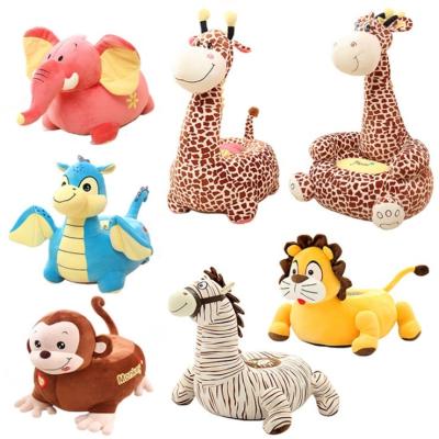 China Soft Sofa Chair Giraffe Elephant Animal Stuffed Plush Material + Plush Baby Kids Cotton PP Cotton Sofa Chair for sale