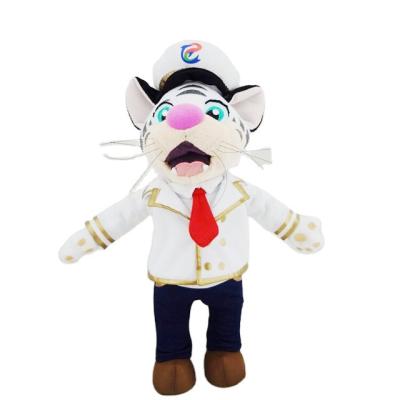 China Plush Toy Customized Tiger Mascot Doll Plush Tiger Pilot Stuffed Toy For Promotion for sale