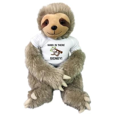 China Custom Stuffed Sloth Promotion Promotion - 15 Inch Multicolor Sloth Toys With Logo Tshirt for sale