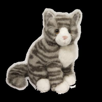 China Promotion Little Gray Tabby Cat Mini Cute Cat Plush Stuffed Toy for sale