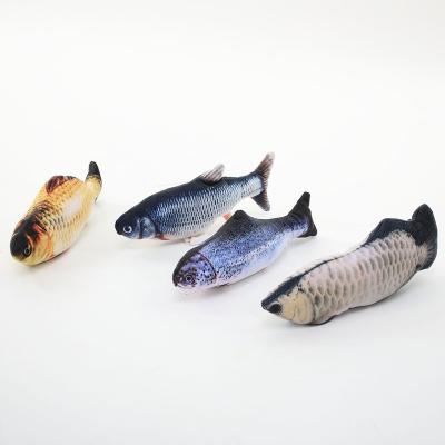 China Hot Fish Amazon Plush Fishes Trained Cat Toy Interactive Fish Toy Simulation Electric Playing Cat for sale