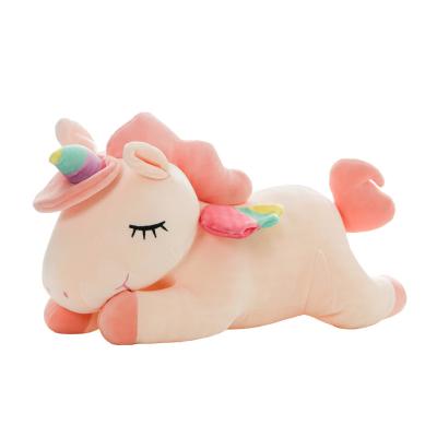 China Large Plush Stuffed Plush White Pink Stuffed Unicorn Soft Toy for sale