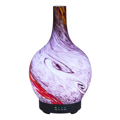 China Hot Sale Hotel Art Glass Vase Shape 100ml Home Deco Aromatherapy Ultrasonic Diffuser Humidifier Essential Oil Diffusor for sale