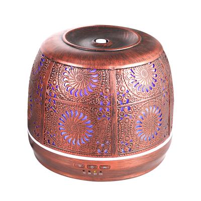 China Hot Selling RV 500ml Large Capacity Home 7 Color LED Synchronization Metal Ultrasonic Essential Oil Diffuser for sale