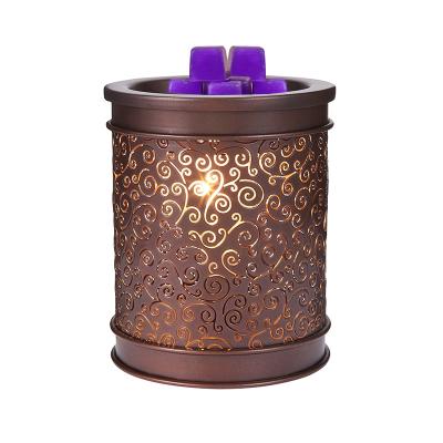 China New Retro American Incense Fragrance Essential Oil Wax Iron Wax Melter Warm Light Home Durable Melting Lamp for sale