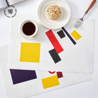 China Viable Malevich Geometry Mat European Design PU Place Mat for sale