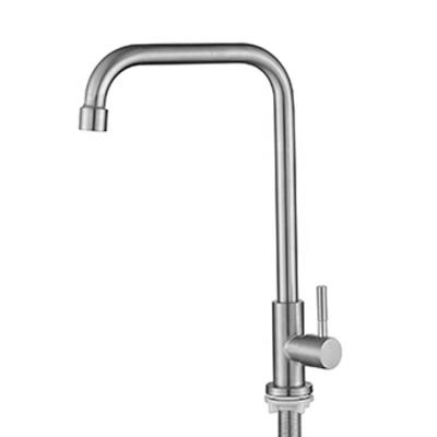 China Contemporary Style 304 Stainless Steel Basin Faucet for Cold Water Control in Bathroom for sale