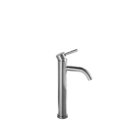 China Fashionable Stainless Steel Kitchen Basin Faucet with Long Spout and Single Handle for sale