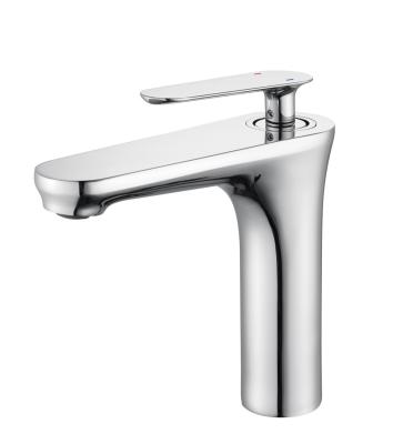 China Hotel Brass Chrome Polished Farmhouse Single Handle Lavatory Basin Vanity Sink Faucet for sale