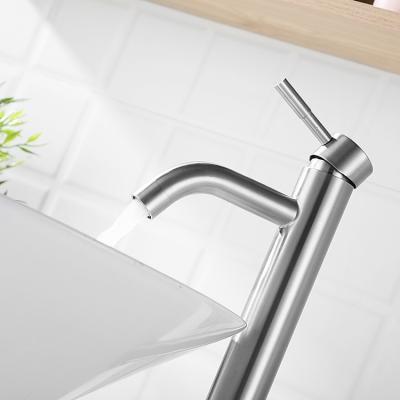 China Stainless Steel 304 Basin Faucets Modern One Handle Sink Kitchen Taps for Hot Cold Water for sale