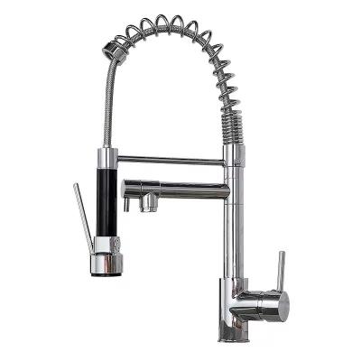 China Pull Out Spray Silver Kitchen Faucet Hot And Cold Basin Tap for Lizhen Hwa.Con Design for sale