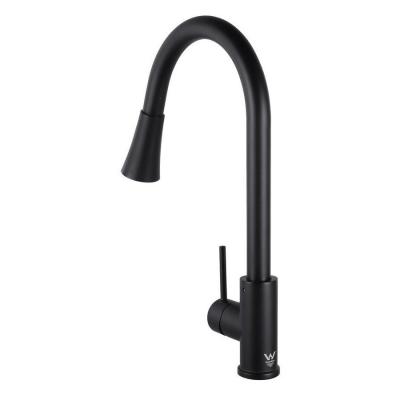 China 2024 Lizhen Luxury Flexible Single Handle Single Hole Black Taps Pull Down Kitchen Faucet For Sink for sale