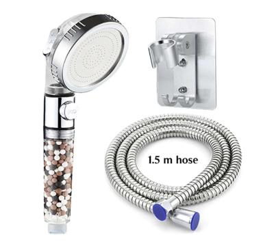 China Eco-Friendly High Pressure 3 Spraying filterable Shower Head with hose Popular Style for sale