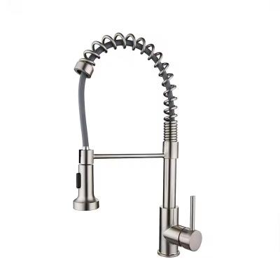 China Rotatable Kitchen Faucet For Sink with Brass Construction and Pull Down Sprayer for sale