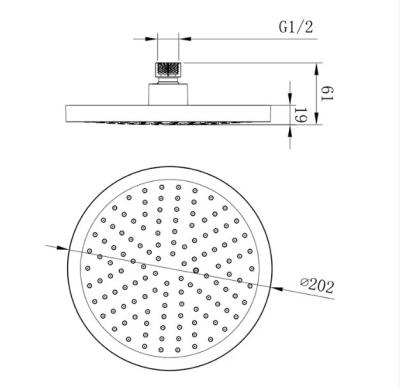 China 8 Inch Rain Shower Head for Floor Stand Faucets in Luxury ABS Plastic Bathroom for sale