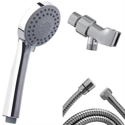 China 3 Function Round Hand Shower with Adjustable Holder and Stainless Hose Nickel Finish for sale