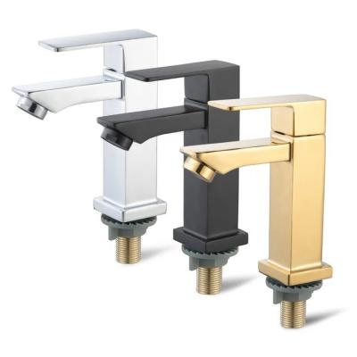 China Single Range Basin Faucets Deck Mounted Color Bathroom Sink Tap Modern Titanium Brass for sale