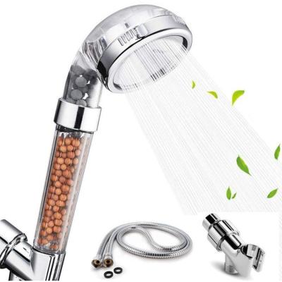 China Plastic ABS 2024 High Pressure Water Saving 3 Mode Function Shower Head With Hose Holder for sale