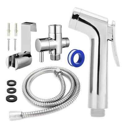 China Bathroom ABS Hand Held Washing Shattaf Bidet Sprayer Set in Chrome for sale