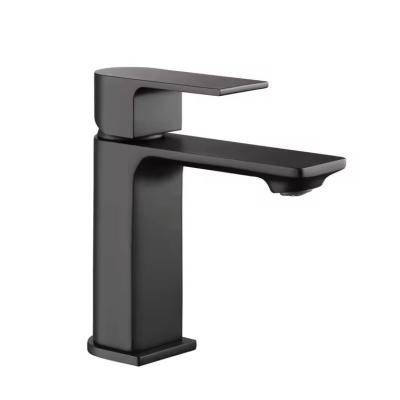 China Lizhen-Hwa.Con Black Brass Modern Matte Surface Single Hole Handle Basin Sink Mixer Taps for sale