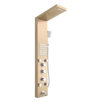 China Transform Your Bathroom with LZ Hwa's Vic Design Wall Mounted Brushed Gold Shower Set for sale