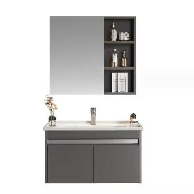 China Modern Style Bathroom Cabinet with Aluminum and Vanity Wash Basin for sale