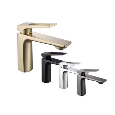 China Lizhen-Hwa.Con Modern Chrome Brass Bathroom Hot and Cold Water Deck Mounted Basin Faucet Mixer Tap for sale