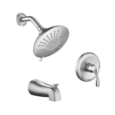 China Brass Valve with Diverter Tub Spout Complete Bath and Shower Faucet Set for sale