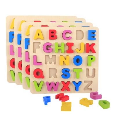 China DIY TOY Wooden Hand Puzzle Board Alphabet Shape Match Toys for sale