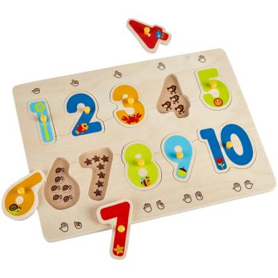 China DIY TOY Letters Removable Digit Alphabet Toy Wooden Number Puzzle For Children Kids Mat With Fsc Toddler Educational Games for sale