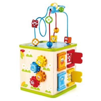 China Wholesale Multifunctional Wooden Toys Kids Activity Cube Baby Game Closed Box Eco Educational Toy for sale