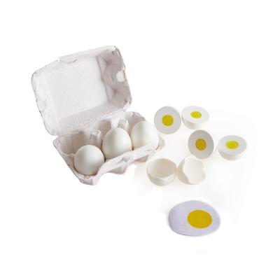 China Hot Sale Wood Simulation Cute Egg Box Dress Up Kitchen Food Cooking Child Gift Set Kids Toy for sale