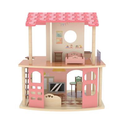 China 2022 New Cartoon Toy Products Brand Play Kits Toy Kids Furniture Happy Family DIY Giant Children's Role Playing Game Large Doll House for sale