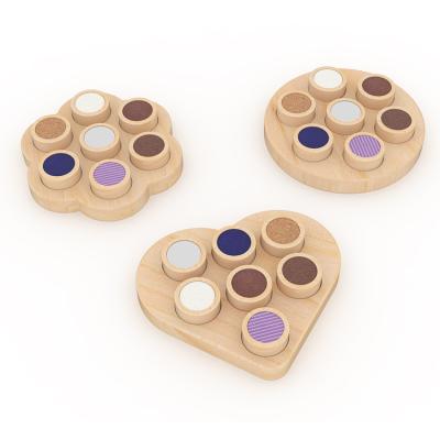 China Factory Directly Solid Wood and Match Sensory Touch Autism Toys Montessori Wooden Playbook Board for sale