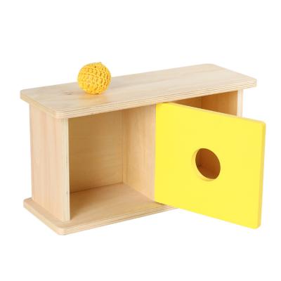 China White Box Montessori Sensory Toys Yellow Imbucare Box With Wooden Discs Basic Life Skills Toys for sale