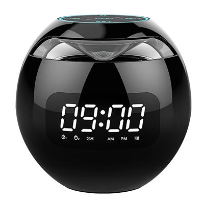 China Mini Portable Home Ball Card Calling Loudspeaker G90S Visual Wireless Colorful Clock Small Speaker Steel Barrel Speaker for sale