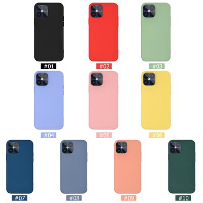 China New Protective Shockproof Soft Color Liquid Silicone Soft Phone Case For Apple iPhone 12 Pro Slim Case Back Cover for sale